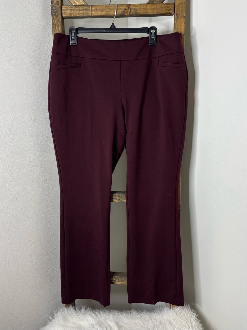 7th Avenue Stretch Ponte Bootcut Pants - Burgundy XLP